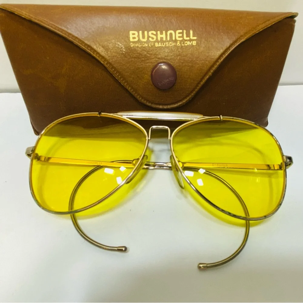 Bushnell Shooting Glasses Bausch & Lomb Aviator Impact Resist Vtg Org. Case READ - Picture 12 of 16